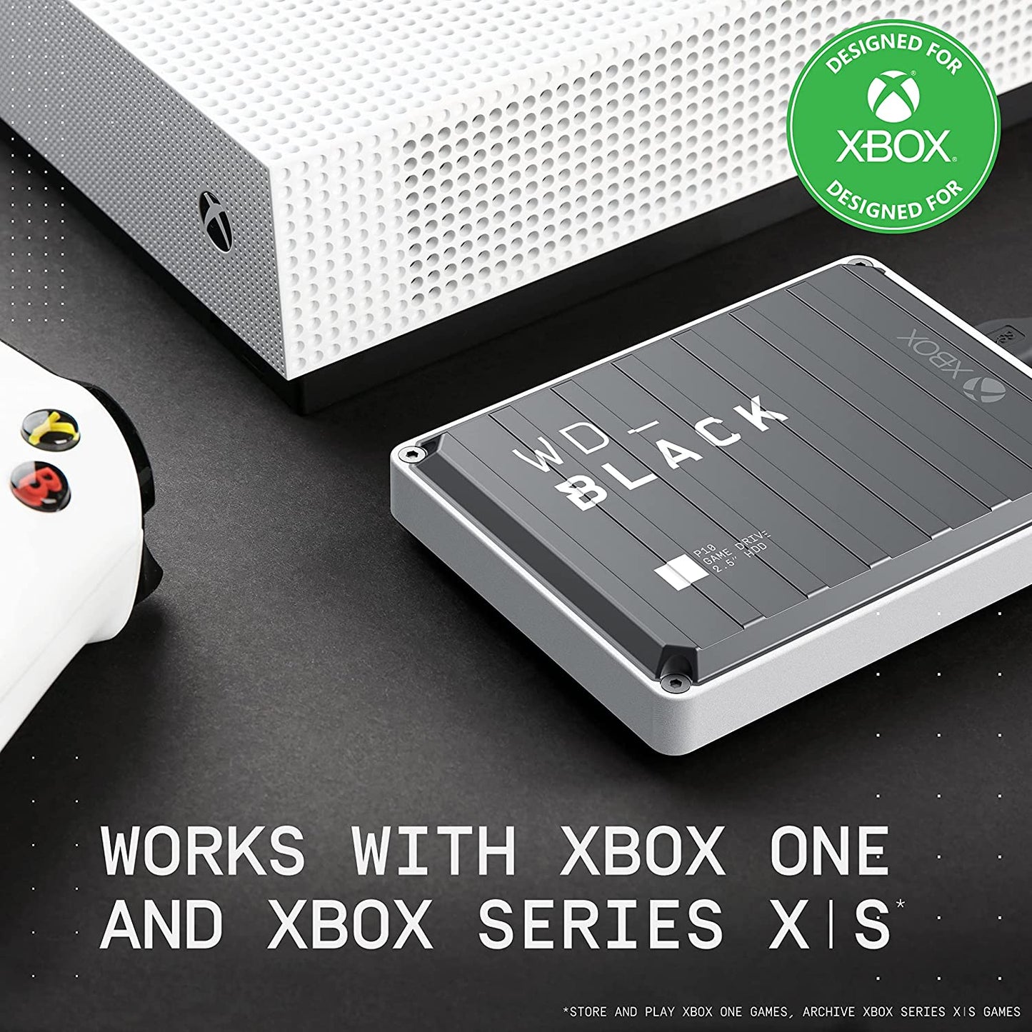 Western digital WD_BLACK 5TB P10 Game Drive for Xbox - Portable External Hard Drive HDD with 1-Month Xbox Game Pass - WDBA5G0050BBK-WESN 5TB Game Drive for Xbox