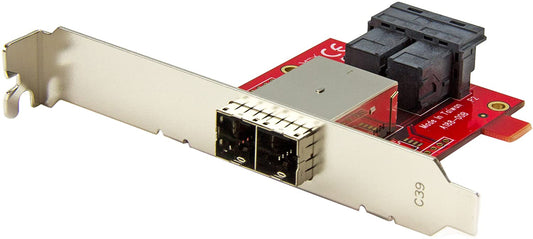 StarTech.com Mini-SAS Adapter - Dual SFF-8643 to SFF-8644 - with Full and Low-Profile Brackets - 12Gbps (SFF86448PLT2)
