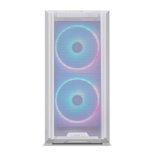 LIAN LI LANCOOL 216 E-ATX PC Case, Airflow Focus RGB Gaming Computer Case with All-Around Mesh Panels, 2x160mm & 1x140mm PWM Fans Pre-Installed and Innovative Rear PCIe Fan Bracket Chassis (White)
