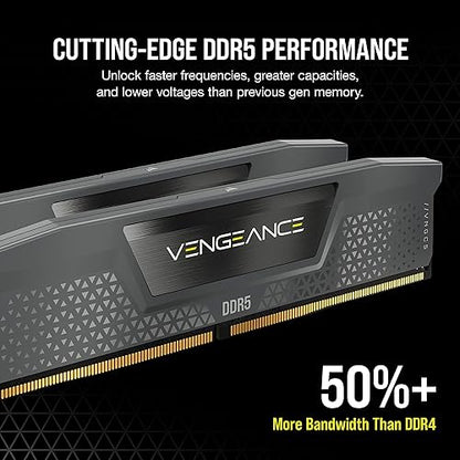 CORSAIR VENGEANCE DDR5 RAM 32GB (2x16GB) 5600MHz CL40 AMD EXPO iCUE Compatible Computer Memory - Gray (CMK32GX5M2B5600Z40)