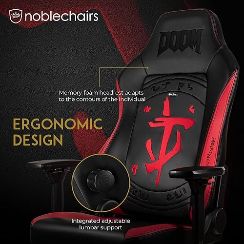 noblechairs Hero Gaming Chair - Office Chair - Desk Chair - PU Faux Leather - Doom Edition