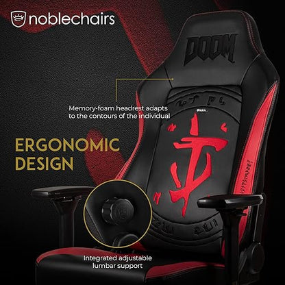noblechairs Hero Gaming Chair - Office Chair - Desk Chair - PU Faux Leather - Doom Edition