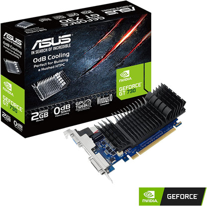 ASUS GeForce GT 730 2GB GDDR5 Low Profile Graphics Card for Silent HTPC Builds (with I/O Port Brackets)