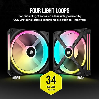 CORSAIR QX Series QX140 RGB 140mm Fan - iCUE Link Ecosystem - Magnetic Dome RGB PWM Single Fan - Up to 2400RPM - Black