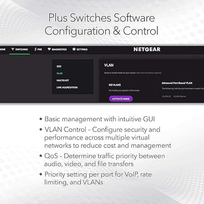 NETGEAR 5-Port Multi-Gigabit Ethernet Plus Switch (MS305E) - Managed with 5 x 1G/2.5G, Desktop or Wall Mount