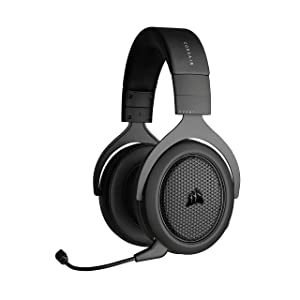 Corsair HS70 BLUETOOTH Wired Gaming Headset with Bluetooth (Wired Compatibility with Xbox/PlayStation and Wireless Bluetooth with PC/Switch/iOS/Android, Up to 30 Hours of Battery Life) Carbon