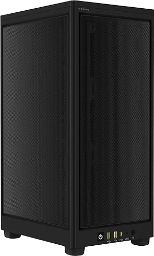 Corsair 2000D Airflow Mini-ITX PC Case - Mini-ITX Form-Factor - Steel Mesh Panels - Three-Slot GPU Support - Cooling-Optimized Interior - Modern Front Panel I/O - Black Black AIRFLOW