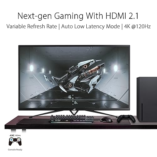 ASUS ROG Strix 43” 4K HDR DSC Gaming Monitor (XG43UQ) - UHD (3840 x 2160), 144Hz, 1ms, HDMI 2.1, Extreme Low Motion Blur Sync, FreeSync™ Premium Pro, DisplayHDR1000, DCI-P3 90%, DisplayPort, USB , WHITE