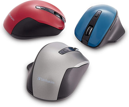 Verbatim Silent Ergonomic Wireless Blue LED Mouse - Graphite