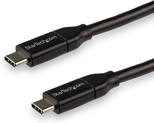 StarTech.com USB C To USB C Cable - 10 ft / 3m - USB-IF Certified - 5A PD - USB 2.0 - USB Type C Charging Cable - USB C Fast Charge Cable (USB2C5C3M) Black 10 ft/ 3 m