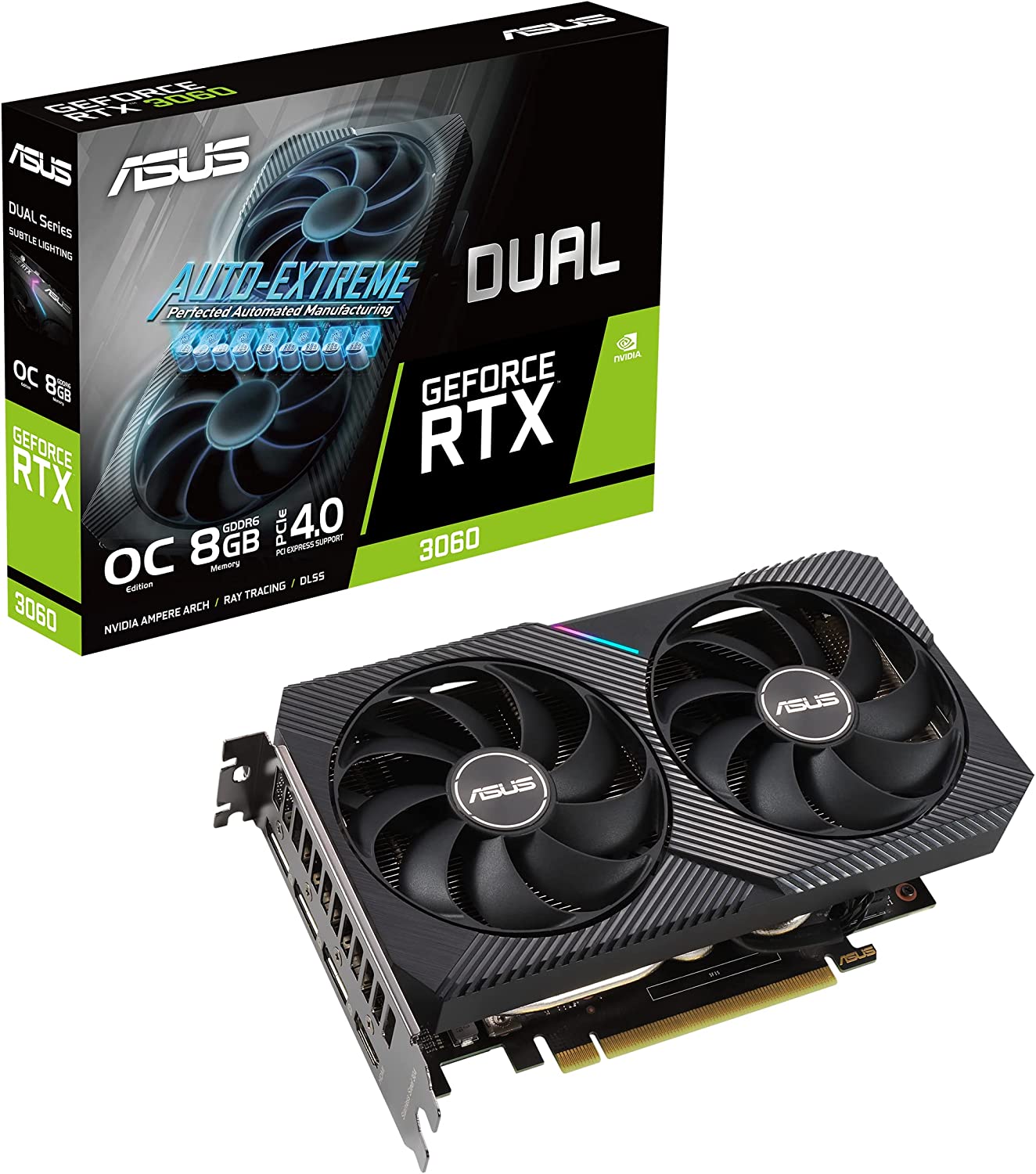 ASUS Dual GeForce RTX™ 3060 OC Edition 8GB GDDR6 (PCIe 4.0, 8GB GDDR6, HDMI 2.1, DisplayPort 1.4a)