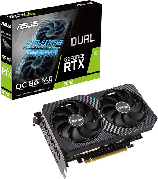 ASUS Dual GeForce RTX™ 3060 OC Edition 8GB GDDR6 (PCIe 4.0, 8GB GDDR6, HDMI 2.1, DisplayPort 1.4a)