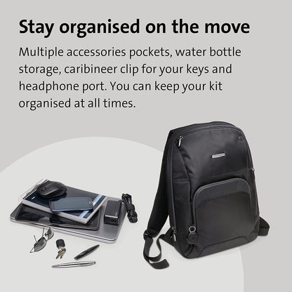 Kensington Triple Trek Slim Backpack for MacBooks, Chromebooks, Tablets &amp; Ultrabooks up to 13-Inch-14-Inch (K62591AM), Black