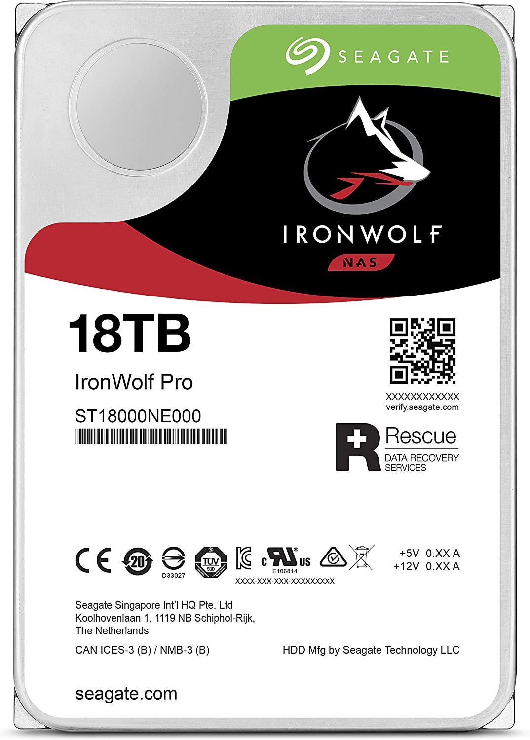 Seagate IronWolf Pro 18TB NAS Internal Hard Drive HDD – 3.5 Inch SATA 6Gb/s 7200 RPM 256MB Cache for RAID Network Attached Storage, Data Recovery Service – Frustration Free Packaging (ST18000NE000) 18TB HDD Pro Hard Drive
