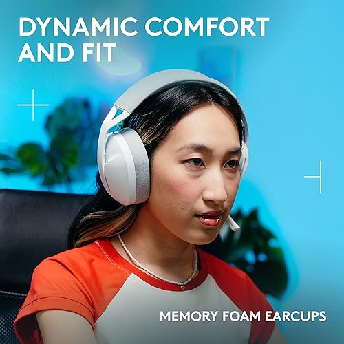 Logitech G321 Lightspeed Wireless Bluetooth Gaming Headset, Dynamic Comfort and fit, 16 kHz Boom mic, 20+ hrs Battery, PC, PS4, PS5, Nintendo Switch, Mobile - White