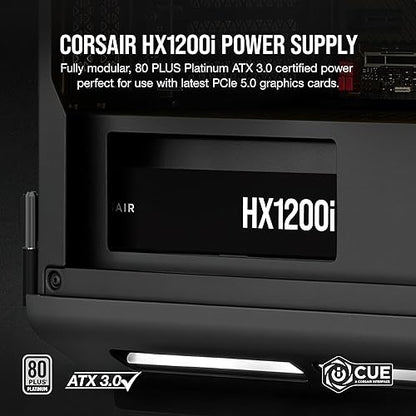 CORSAIR HX1200i Fully Modular Ultra-Low Noise ATX Power Supply - ATX 3.0 & PCIe 5.0 Compliant - Fluid Dynamic Bearing Fan - CORSAIR iCUE Software Compatible - 80 Plus Platinum Efficiency - Black 1200 Watts
