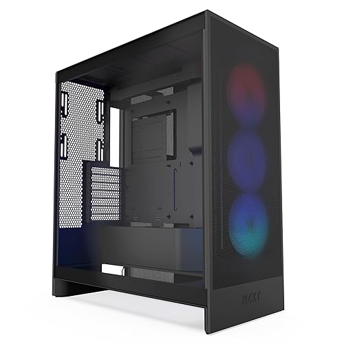 NZXT H7 Flow RGB 2024 - Mid-Tower ATX Airflow Case - Includes 360mm RGB Single-Frame Fan Unit - CM-H72FB-R1 - Supports Bottom Fans for Dedicated GPU Cooling - Cable Management - Black H7 Flow RGB 2024 Black