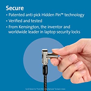 Kensington Universal 3-in-1 Keyed Cable Lock - Twin Lockheads for Laptops &amp; Other Devices (K63380WW)