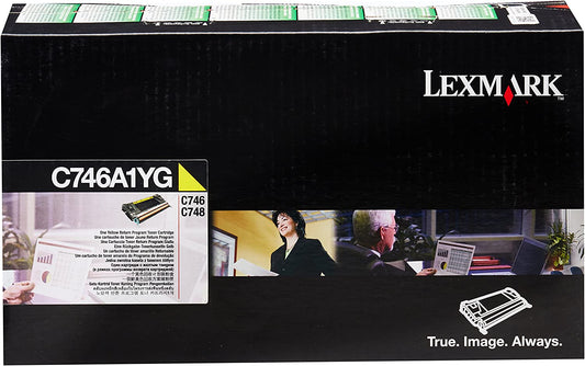 Lexmark C746A1YG C746 C748 Toner Cartridge (Yellow) in Retail Packaging