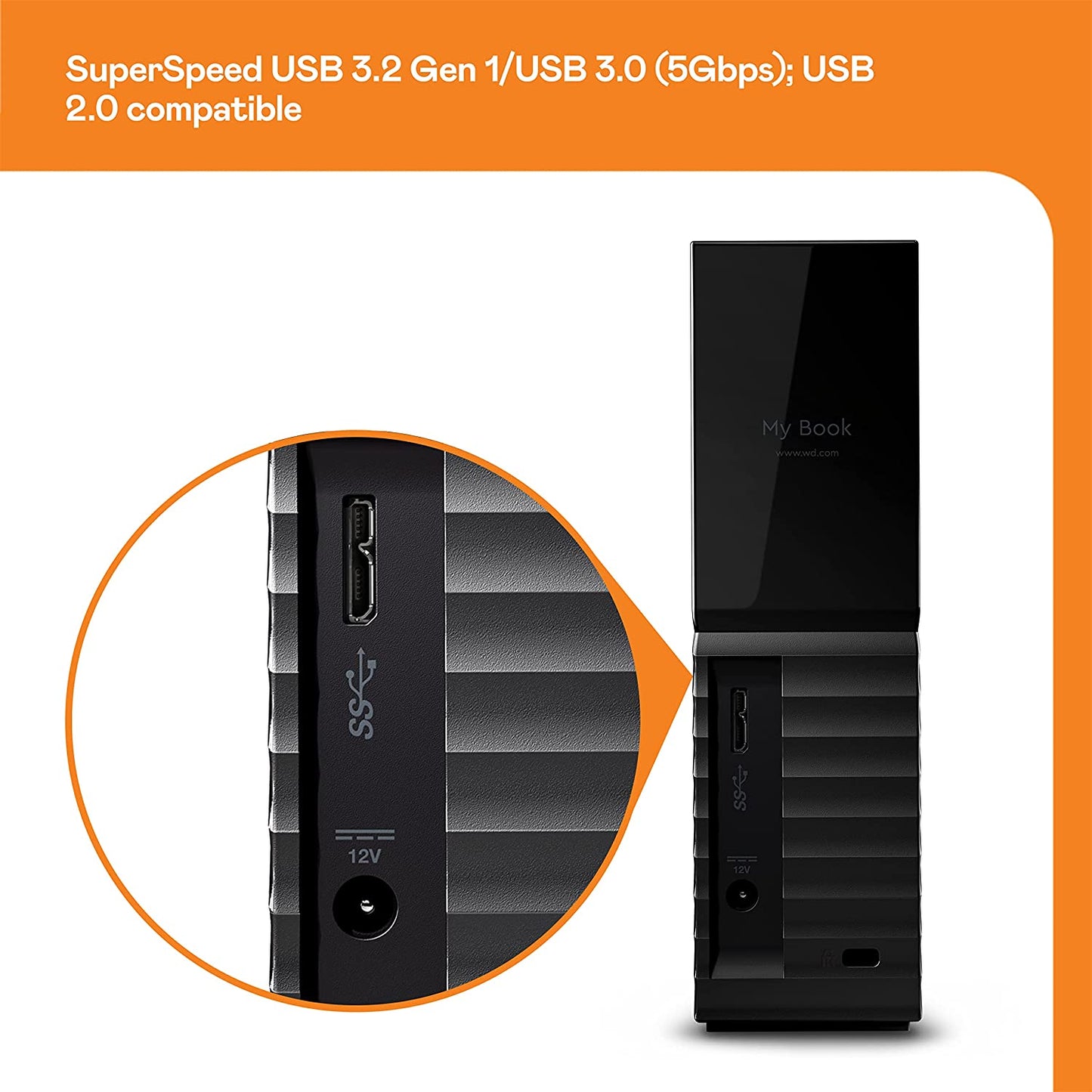 Western digital WD 6TB My Book Desktop External Hard Drive, USB 3.0 - WDBBGB0060HBK-NESN 6TB Single Drive Hard Drive