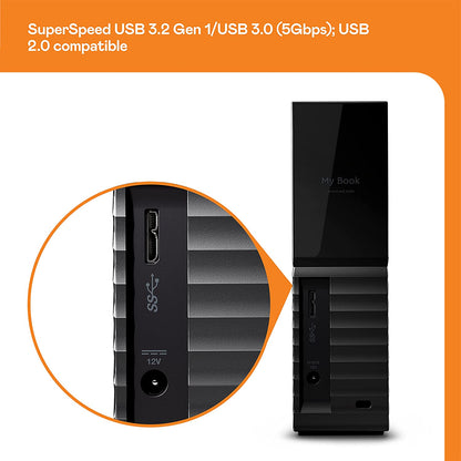 Western digital WD 6TB My Book Desktop External Hard Drive, USB 3.0 - WDBBGB0060HBK-NESN 6TB Single Drive Hard Drive