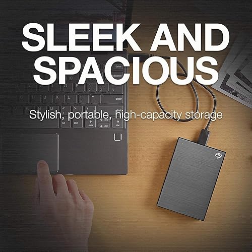 Seagate One Touch, 2 TB, Portable External Hard Drive, Password-Activated Hardware Encryption, PC, Notebook & Mac, USB 3.0, Space Gray, (STKY2000404) Space Grey 2TB Portable - Business