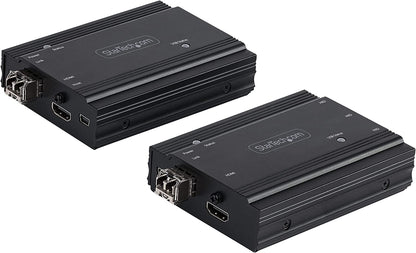 StarTech.com 4K HDMI KVM Extender Over Fiber - HDMI Video &amp; USB Remote KVM Switch/Console Extender - up to 984ft/300m (MultiMode) - 2X 10G MMF SFP+ modules - KVM Extension Kit (TX/RX) (SV565FXHD4KU)