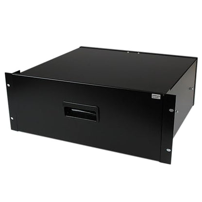 StarTech.com 4U Rack Mount Drawer - 55 lb (25 kg) - 4U Steel Storage Rack Drawer for 19 AV/Sever/Network Equipment Rack or Cabinet (4UDRAWER) Black 14 Inch depth