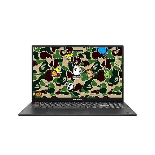 ASUS VivoBook S 15 OLED BAPE Edition Laptop (2023), 15.6” 120Hz Display, Intel Evo Platform, Intel Core i9-13900H CPU, 16GB RAM, 1TB SSD, Windows 11 Home, Midnight Black, K5504VA-DB91-CA-BAPE