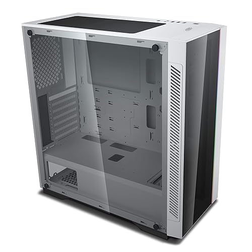DeepCool MATREXX 55 V3 ADD-RGB WH 3F Mid-Tower ATX Case, E-ATX Support, Tempered Glass Panels, Three Included ARGB Fans, Motherboard Sync and Front I/O RGB Control, White