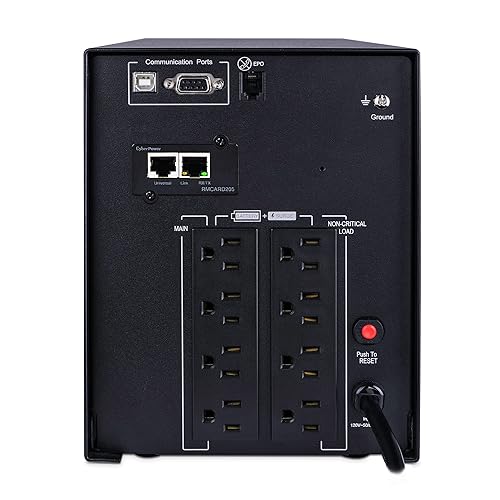 CyberPower PR1500LCDN Smart App Sinewave UPS System, 1500VA/1500W, 8 Outlets, AVR, Mini-Tower with Network Card 1500VA Net UPS System