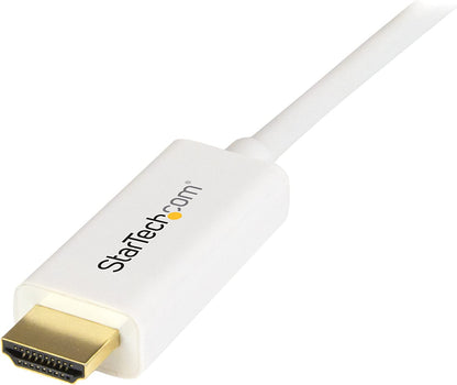 StarTech.com Mini DisplayPort to HDMI Converter Cable - 3 ft (1m) - mDP to HDMI Adapter with Built-in Cable - (M / M) Ultra HD 4K - White (MDP2HDMM1MW) 3 ft / 1 m White