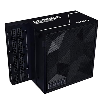 Lian Li Edge Series - 850W Full Modular Power Supply - Gold - ATX 3.1 - PCIE 5.1 Support - 12V-2x6 Connector - L-Shape Design for Dual Chamer Case - Without USB/Fan Hub - Black (EG0850G.B) 850W Gold ATX Black