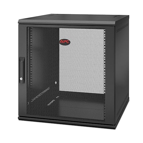 APC NetShelter 12U Wallmount Rack Enclosure Server Cabinet, AR112SH6, Single Hinged, Switch Depth 400mm Deep 12U 600mm Deep/Assembled