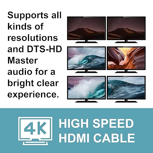 C2G HDMI Cable, 4K High Speed HDMI Cable, 60Hz, Black, 10 Feet (3.04 Meters), Cables to Go 21005 (Pack of 3)