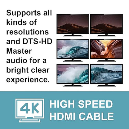 C2G HDMI Cable, 4K High Speed HDMI Cable, 60Hz, Black, 10 Feet (3.04 Meters), Cables to Go 21005 (Pack of 3)