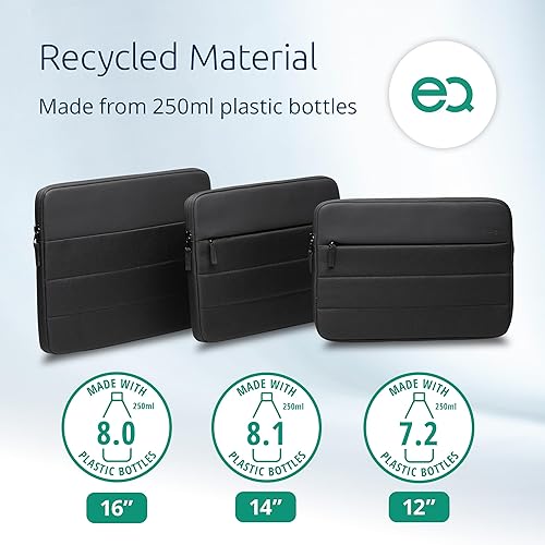 Kensington EQ 16" Laptop Sleeve - Protective with Internal Padded Compartment to Protect Your Laptop or Tablet, Made from 60% Post-Consumer Recycled Polyester - for Devices Up to 16" (K60395WW)