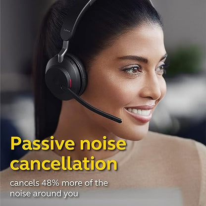 Jabra Evolve2 65 UC Wireless Headset with Link380a, Mono, Black – Wireless Bluetooth Headset for Calls and Music, 37 Hours of Battery Life, Passive Noise Cancelling Headphones, Mono (USB-A) Unified Communications Mono (USB-A)