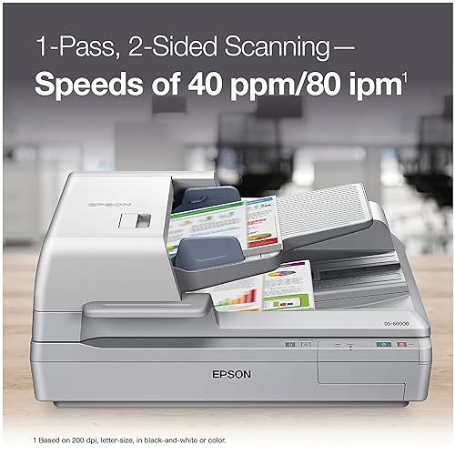 Epson Canada Inc Epson Workforce DS-60000 Large Format Sheet-Fed Colour Document Scanner with 200 Page Auto Document Feeder (ADF) and Duplex (B11B204221)