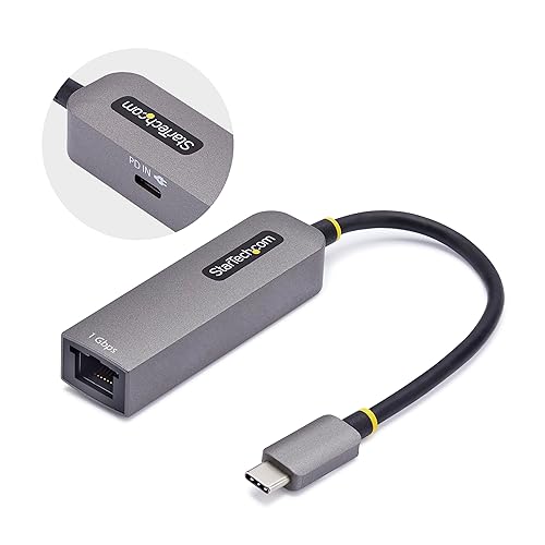 StarTech.com USB-C to Ethernet Adapter, 100W PD Pass-Through, NIC, USB 3.0 Type-C 1Gbps Multi Speed Network, Windows & Mac