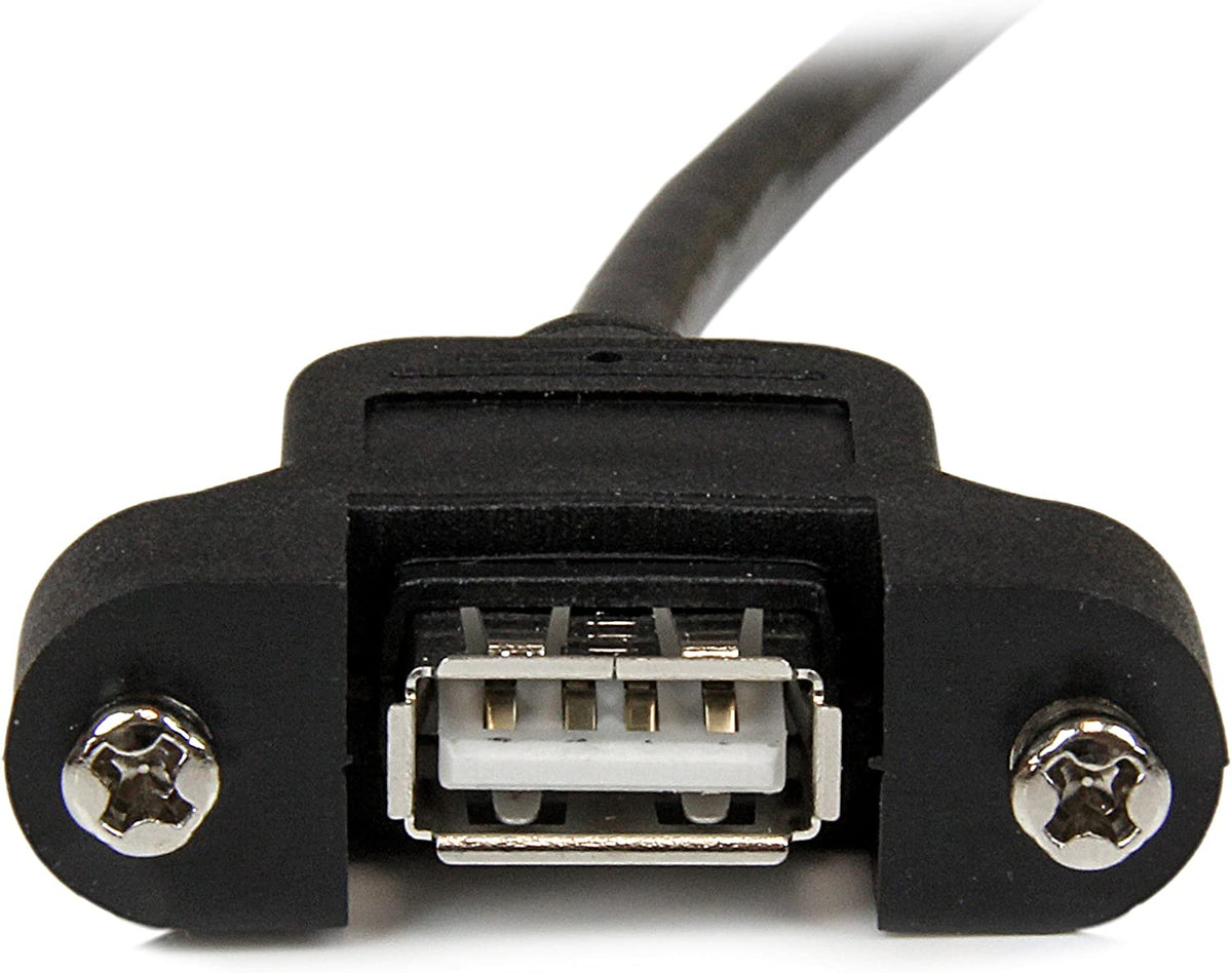 StarTech.com 3 ft Panel Mount USB Cable A to A F/M - Panel Mount USB Extension USB A-Female to A-Male Adapter Cable 3ft - USB-A (F) Port (USBPNLAFAM3)