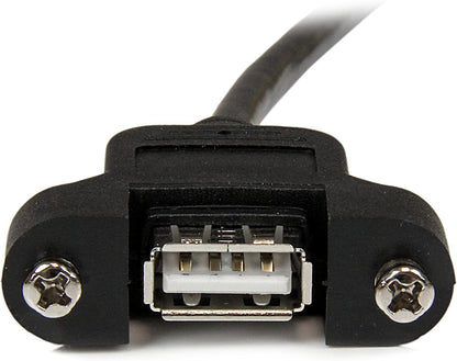 StarTech.com 3 ft Panel Mount USB Cable A to A F/M - Panel Mount USB Extension USB A-Female to A-Male Adapter Cable 3ft - USB-A (F) Port (USBPNLAFAM3)