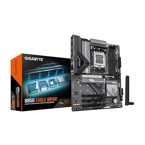 GIGABYTE B850 Eagle WIFI6E AMD AM5 LGA 1718 Motherboard, ATX, DDR5, 3X M.2, PCIe 5.0, USB-C, WIFI6E, 1GbE LAN, EZ-Latch, 5-Year Warranty