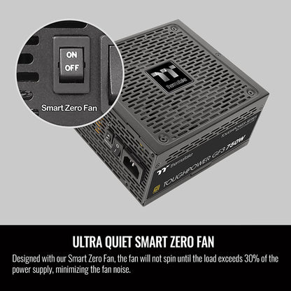Thermaltake Toughpower GF3 750W 80+ Gold Full Modular SLI/Crossfire Ready ATX 3.0 Standard Power Supply, PCIe Gen.5 12VHPWR Connector Included, PS-TPD-0750FNFAGU-4, 10 Year Warranty Black 750W GF3 ATX3.0