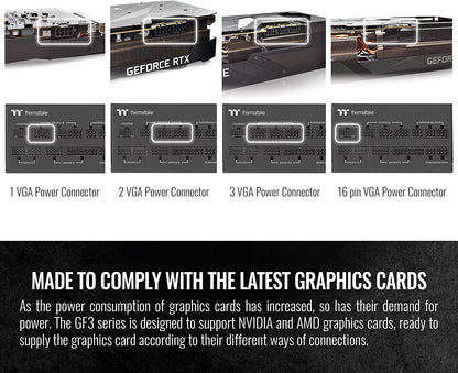 Thermaltake Toughpower GF3 750W 80+ Gold Full Modular SLI/Crossfire Ready ATX 3.0 Standard Power Supply, PCIe Gen.5 12VHPWR Connector Included, PS-TPD-0750FNFAGU-4, 10 Year Warranty Black 750W GF3 ATX3.0