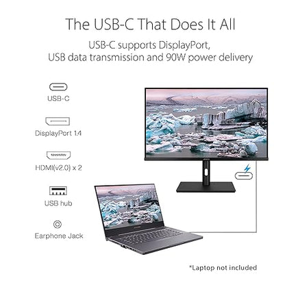ASUS ProArt Display 32” 1440P Monitor (PA328CGV) - QHD (2560 x 1440), IPS, 165Hz, 95% DCI-P3, 100% sRGB/Rec.709, ?E < 2, Calman Verified, USB-C Power Delivery, DisplayPort, HDMI, USB 3.1 Hub, C-clamp 32 IPS QHD 165Hz C-clamp USB-C