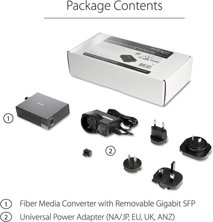 StarTech.com Multimode (MM) LC Fiber Media Converter for 10/100/1000 Network - 550m - Gigabit Ethernet - 850nm - with SFP Transceiver (MCM1110MMLC)