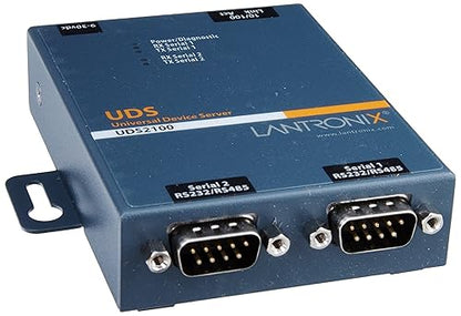 Lantronix 2 Port Serial (RS232/ RS422/ RS485) to IP Ethernet Device Server - US Domestic 110 VAC