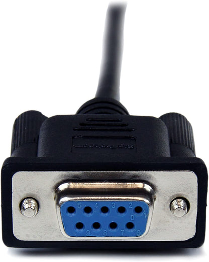 StarTech.com 1m Black DB9 RS232 Serial Null Modem Cable F/M - DB9 Male to Female - 9 pin Null Modem Cable - 1x DB9 (M), 1x DB9 (F), Black (SCNM9FM1MBK)