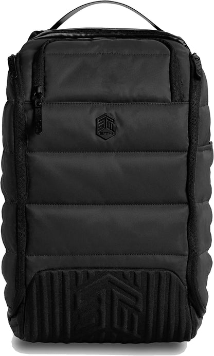 STM Dux 16L Premium Tech Backpack - Carry On Travel Laptop Backpack (Fits 15" Laptops) - Multi-Direction Cargo Access, Water Resistant &amp; Luggage Passthrough - Black (stm-111-376P-01)